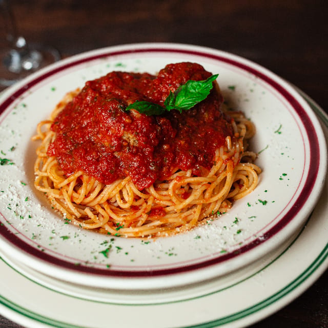 Spaghetti with Italian Sausage.